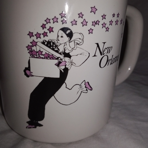 Vintage New Orleans Mardi Gras Mime Coffee Mug Cup Retro - Picture 2 of 7